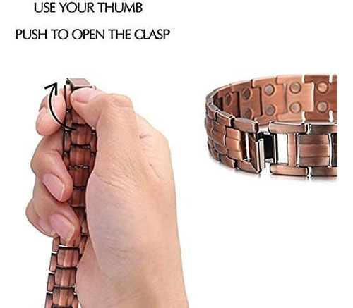 Pulsera De Terapia Magnética De Cobre Puro De Dos Filas Para
