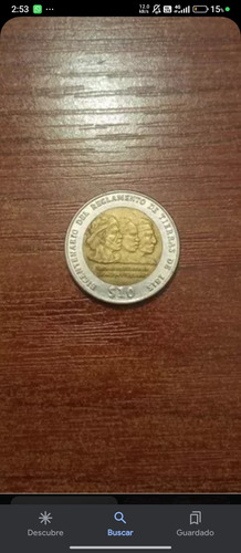 Moneda Bicentenario De $10 Error 2000