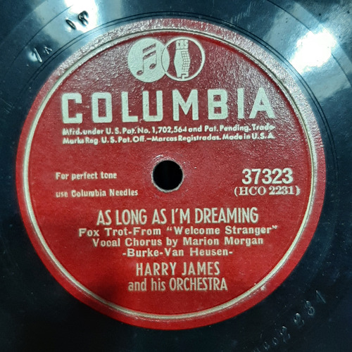 Pasta Harry James And His Orchestra Columbia C496