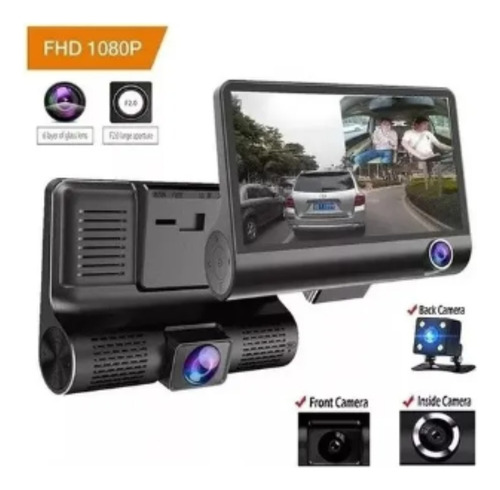 Cámara Dvr Doble Trasera Y Delantera Para Auto Full Hd Graba