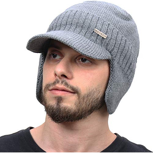 Gorro De Invierno Con Visera Y Orejeras Para Hombre, Conjunt