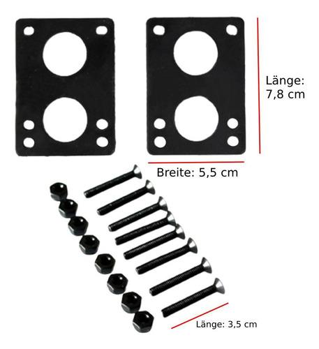 2 X 2 Paquetes De Monopatín Longboard Almohadilla Elevadora
