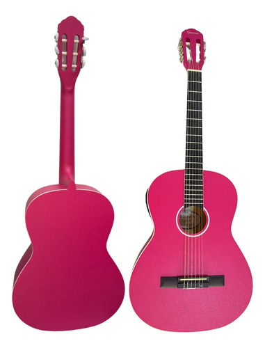 Violão Giannini Nylon Elétrico Rosa N-14 Eq Pks Pink Satin