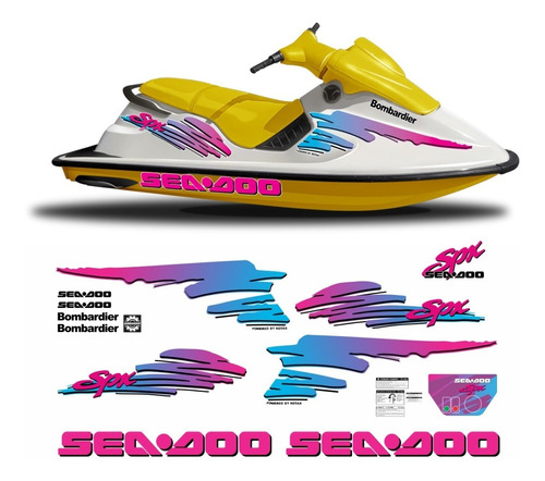 Kit Adesivos Emblema Seadoo Sea Doo Spx 1994 Jetski Sd55