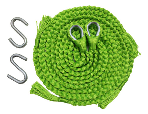 Soga Cuerda Para Hamaca Incluye Par De S Metalica Neon Verde Neon Color