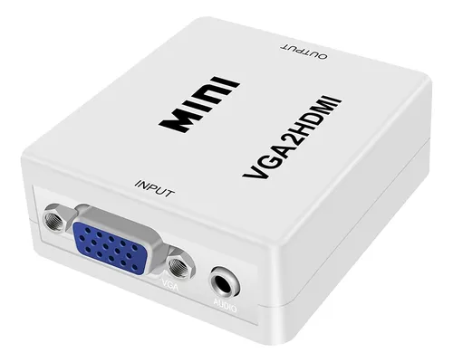Adaptador Convertidor Vga A Hdmi Audio Tv Monitor Pc X1 Bla