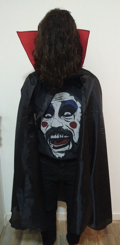 Imagen 1 de 4 de Capa Dracula Negra Cuello Mediana Halloween Disfraz Cotillon