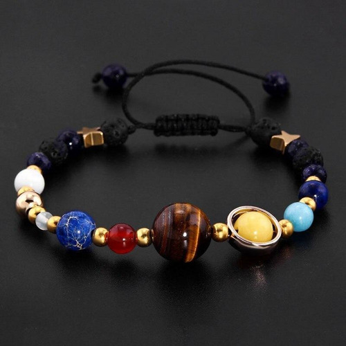 Imagen 6 de 9 de Pulsera Planetas Brazalete Ajustable Sistema Solar Universo