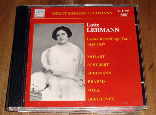 Lotte Lehmann Lieder Recording Vol 1 1935/37 Mozart Cd Kktus