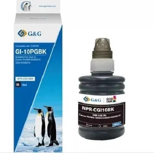 Pack 2 Tintas Canon Gi10 Compatibles Negro 140ml