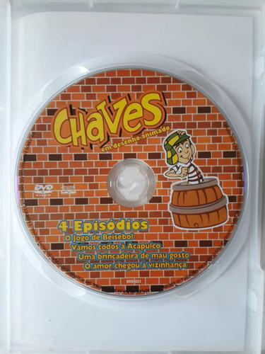 Dvd Chaves Em Desenho Animado - 4 Episódios - Ótimo Estado (Usado)