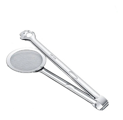 Pinza Espumadera Cocina Ideal Fritos Con Escurridor Silver