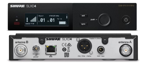 Sistema sem fio digital portátil Shure SLXD4BR-G58/B58 - preto
