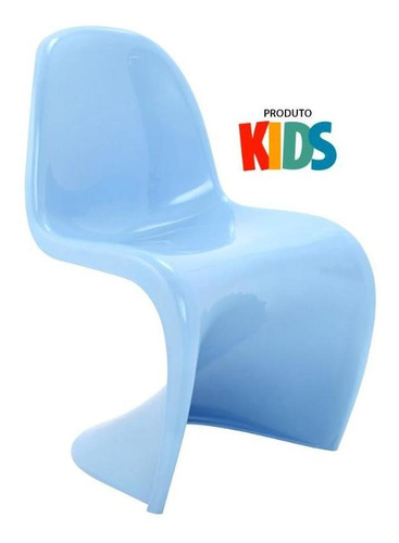 Cadeira Panton Junior Infantil  Brincadoteca Azul Brilho