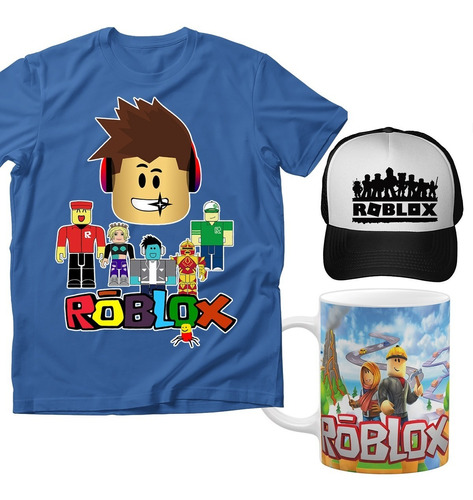 Combo Playera Niños Roblox, Taza Y Gorra Infantil Videojuego