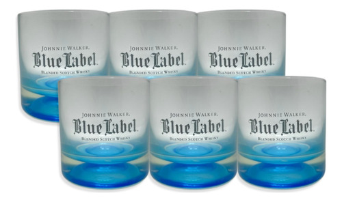 Vaso Johnnie Walker De Vidrio Azul Caja X6u 330ml 