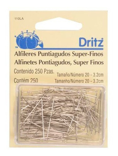 250 Alfileres Puntiagudos Super Finos Dritz - Las Labores