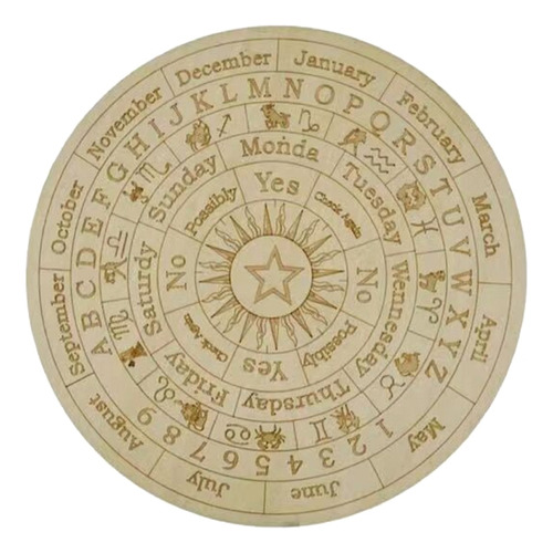 Carving Pattern Round Wood Craft Ouija Board