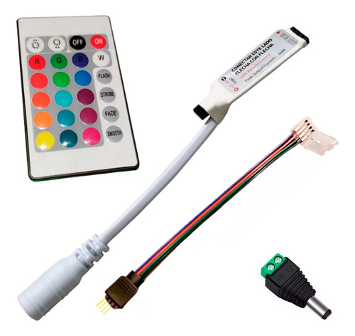 Controlador Led Inteligente + Control + Conector Macho Para Tira Led Rgb 4 Pines