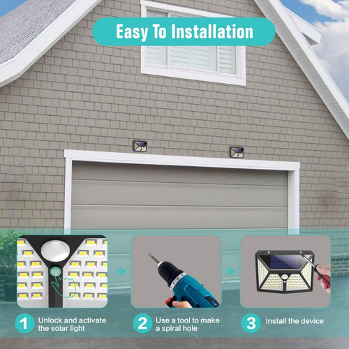 Lampara 98 Led Solar, Recargable, Exterior Automatizada