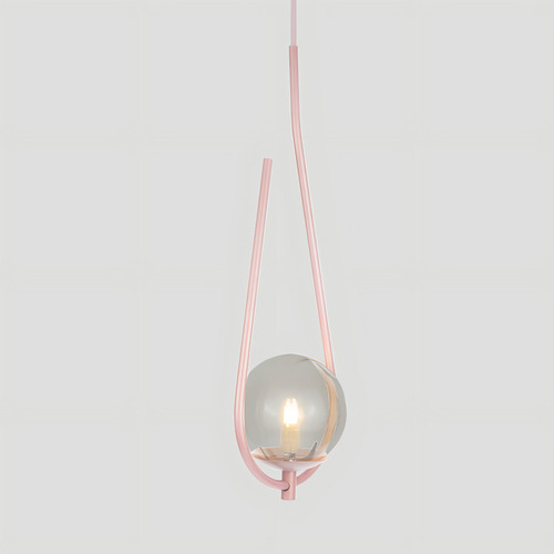 Lustre Pendente On Drop Com Globo De Vidro Estrutura Rose/ Vidro Fumê 127/220v