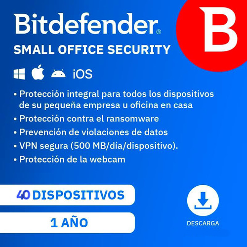 Bitdefender Small Office Security | 40 Dispositivos | 1 Año 