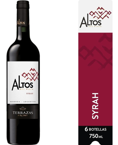Imagen 1 de 6 de Vino Altos Del Plata Syrah Caja 6u X 750ml