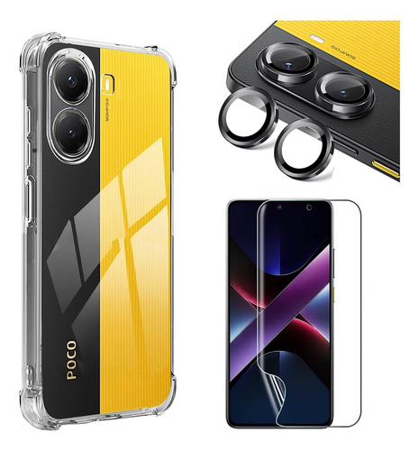 Funda Transparente Para Xiaomi Poco X7 Pro 5g + Laminas