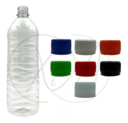 Envase Botella 1 Litro Para Aguas Jugos Tapa Seguridad X 100