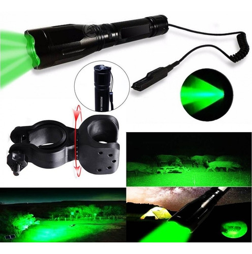 Lanterna Luz Verde Tática Led Cree P/ Sobrevivência Xm30985