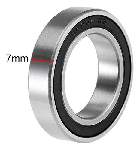 Rodamientos De Bolas 20x32x7mm 2pcs Acero Inoxidable S6804-2