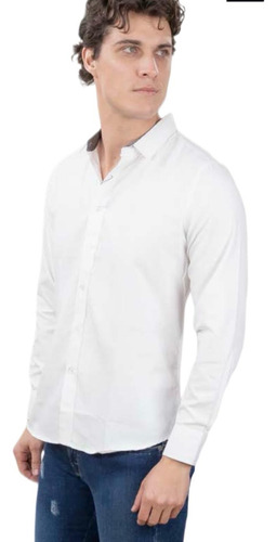 Camisa Casual Blanca Para Hombre 
