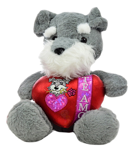 Perro De Peluche Con Corazon Metalizado Te Amo Cute