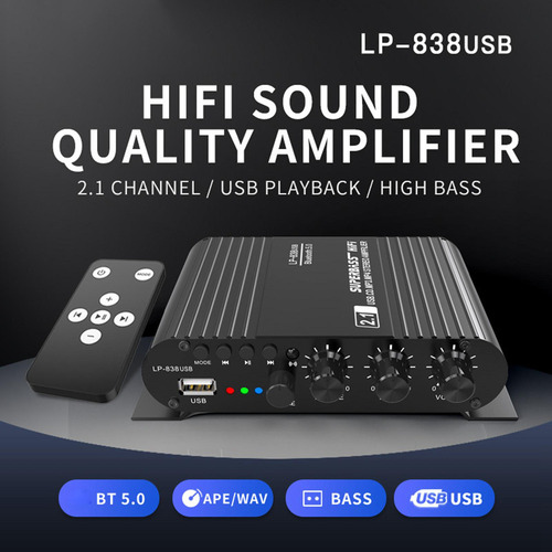 Amplificador Bluetooth Usb Calidad De Sonido Amplificador De