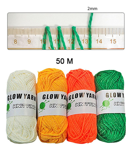 4x Brilho No Escuro Fio Luminoso Fio De Tricô À Mão Fio