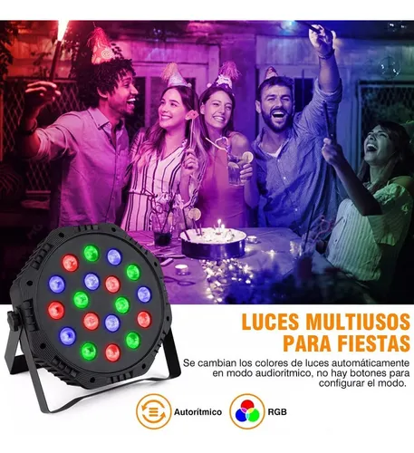 Luz Led Ritmica Dmx + Control 18 Leds Fiestas Dj Discoteca