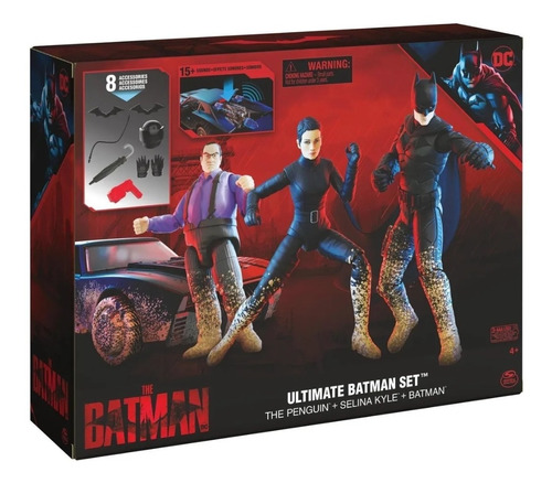 Set Batman Ultimate 4 Figuras De Colección Con Batimóvil