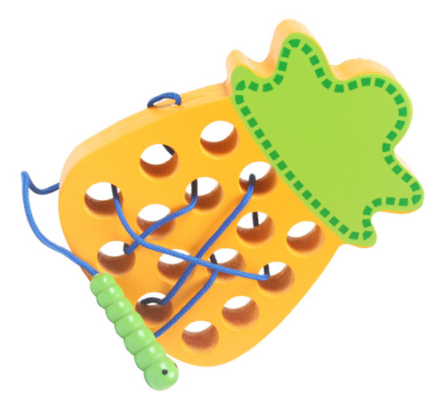 Juguete Montessori Para Enhebrar Frutas Que Comen Gusanos Y