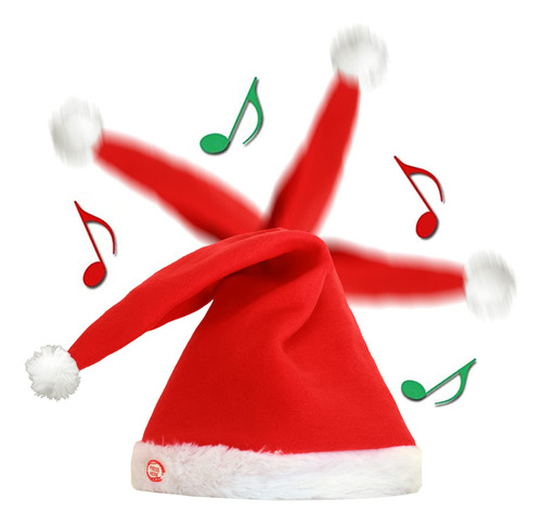 Qiuyejuo Divertido Sombrero De Papa Noel Que Canta, Musica E