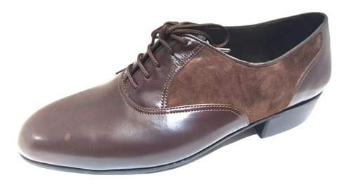 Zapato De Baile Tango Salsa Rock Baile Gamuza Marrón Único