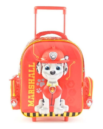 Mochila Paw Patrol Marshall Con Carrito 12p Wabro 98515 