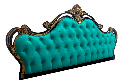 Cabeceira Painel Charlotte 1,95 M Preto Capitonê Suede Cores Cor 1008 Suede Azul Tiffany