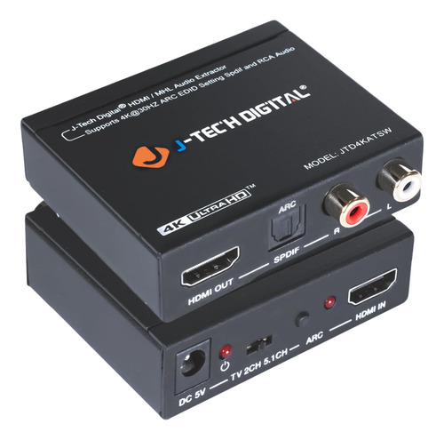 Extractor De Audio Hdmi 4k 30hz 1080p 60hz Spdif + Salida Rc