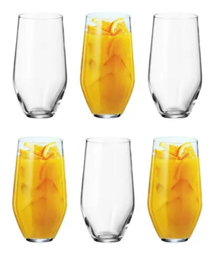 Vasos Cristal Bohemia Altos Trago Largo 400ml Set X 6 Grus