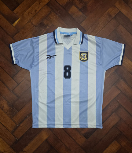 Camiseta Titular Selección Argentina 1999 Riquelme 8 Talle S (Usado)