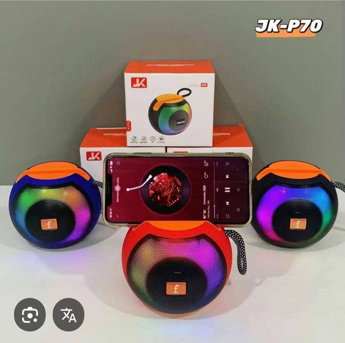 Parlante Portatil Jk-p70 Rgb Led Speakers Wireless Negro