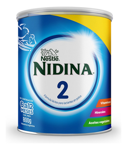 Nidina® 2 Leche En Polvo Fórmula Infantil Lata 800g