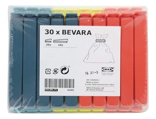 Broches Para Bolsa Ikea Bevara X 30 Colores Variados/medidas