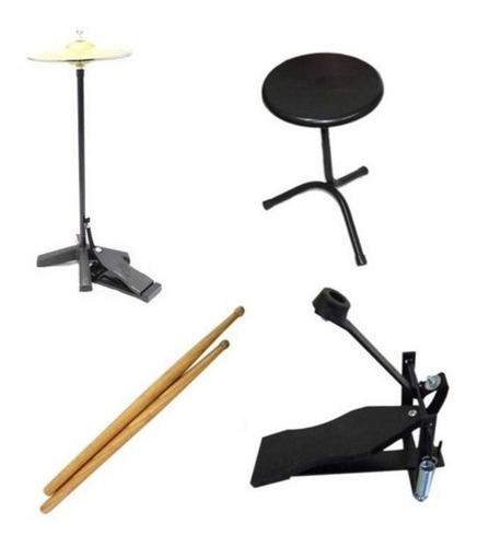 Bateria Infantil Rock Baby 2 Tons Profissional Com Chimbal