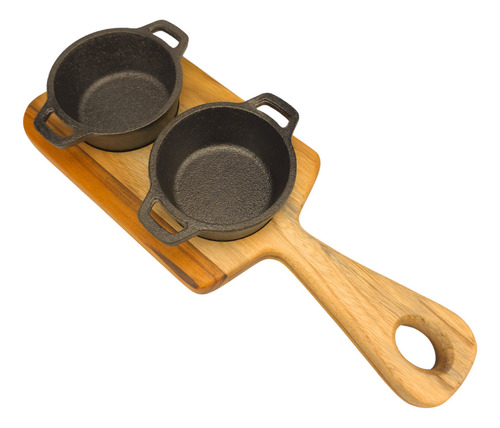 Kit Molho E Suporte De Madeira Para Mesa Posta Com Panelinha